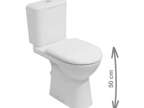Zvýšená WC mísa 48 cm, hluboké splachování, svislý odpad H823617