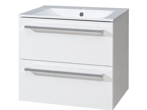 MER Bino, koupelnová skříňka s keramickým umyvadlem 61 cm, bílá CN660