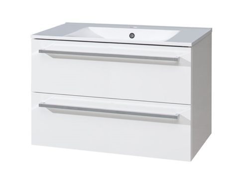 Bino, koupelnová skříňka s keramickým umyvadlem 81 cm, bílá